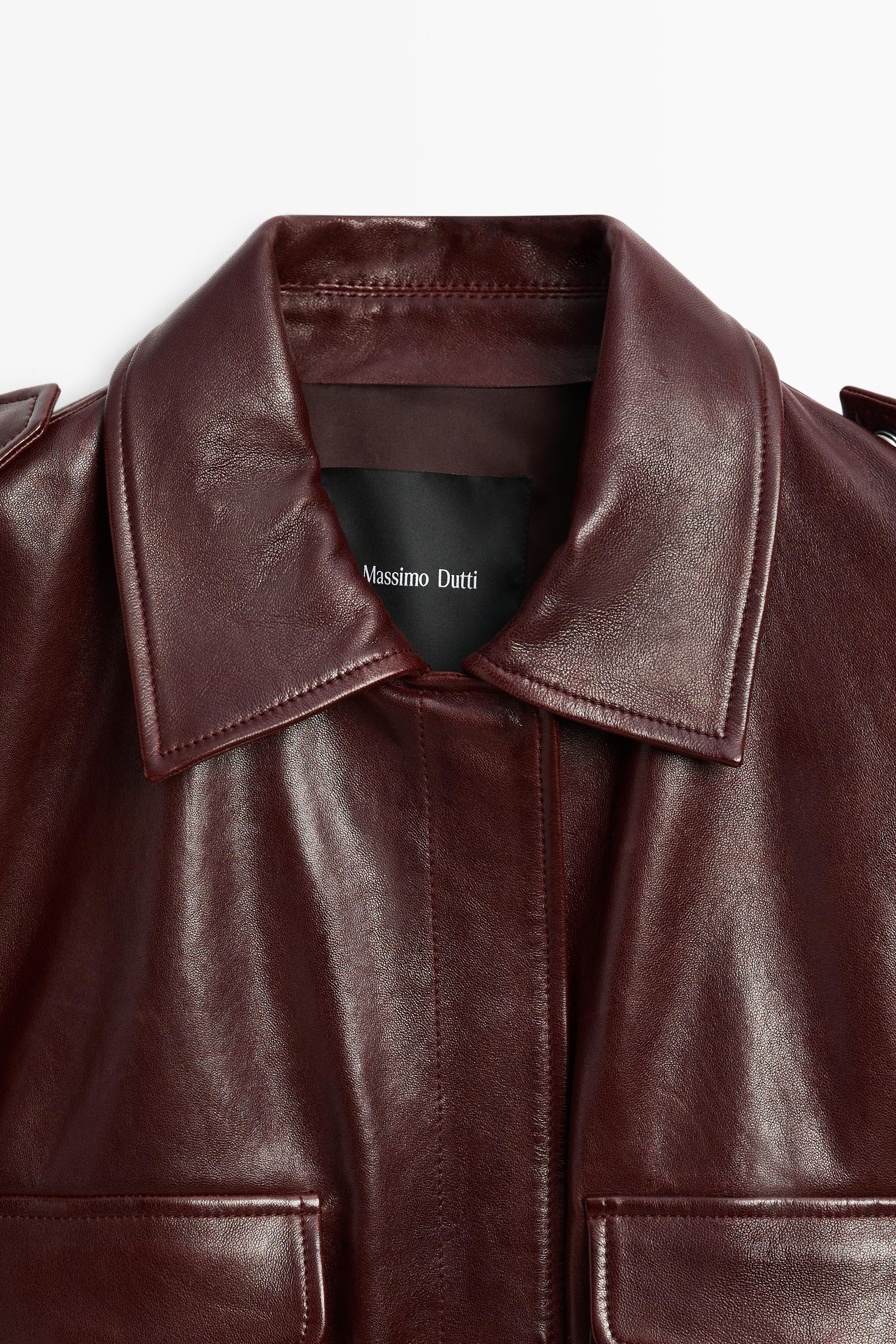Nappa leather bomber jacket with pockets